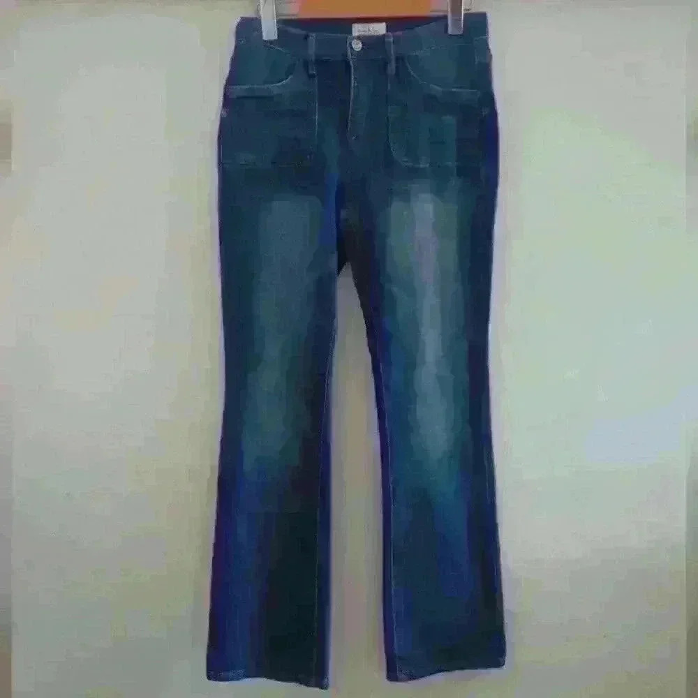 NICOLE MILLER | Girls Medium Wash Mid Rise Stretchy Bootcut Jeans